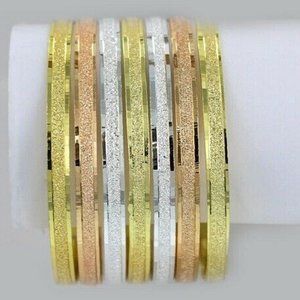 Gold Plated 3 MM Sugar 7 Day Bangles Seminarios